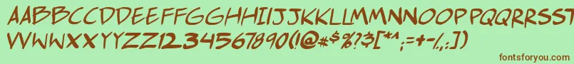 Comichustletbsital Font – Brown Fonts on Green Background