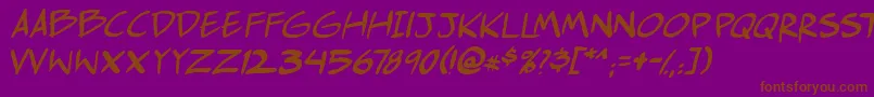 Comichustletbsital Font – Brown Fonts on Purple Background