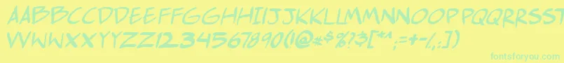 Comichustletbsital Font – Green Fonts on Yellow Background