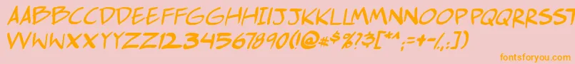Comichustletbsital Font – Orange Fonts on Pink Background
