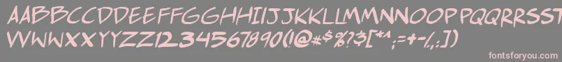 Comichustletbsital Font – Pink Fonts on Gray Background
