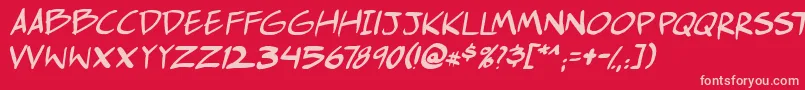 Comichustletbsital Font – Pink Fonts on Red Background