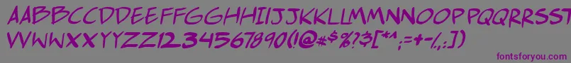 Comichustletbsital Font – Purple Fonts on Gray Background