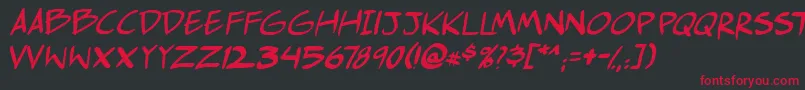 Comichustletbsital Font – Red Fonts on Black Background