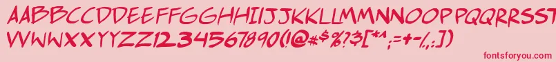 Comichustletbsital Font – Red Fonts on Pink Background