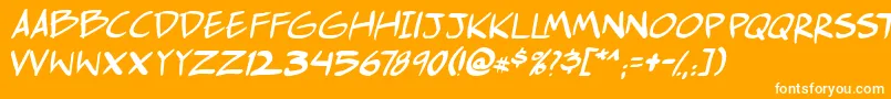 Comichustletbsital Font – White Fonts on Orange Background