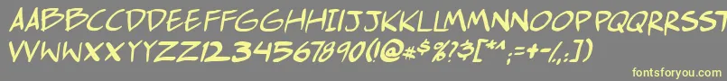Шрифт Comichustletbsital – жёлтые шрифты на сером фоне