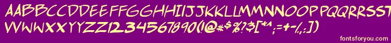 Comichustletbsital Font – Yellow Fonts on Purple Background