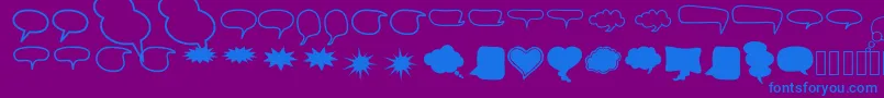 AlinSpeechBubbles2 Font – Blue Fonts on Purple Background