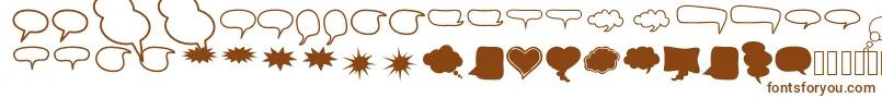 Шрифт AlinSpeechBubbles2 – коричневые шрифты на белом фоне