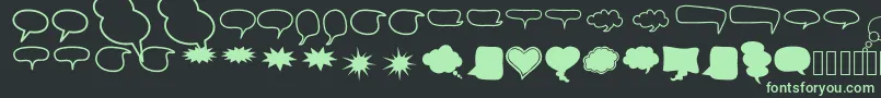 AlinSpeechBubbles2 Font – Green Fonts on Black Background