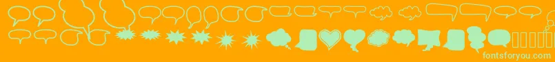 AlinSpeechBubbles2 Font – Green Fonts on Orange Background