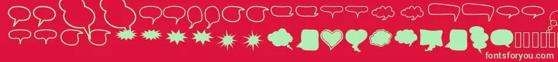 AlinSpeechBubbles2 Font – Green Fonts on Red Background