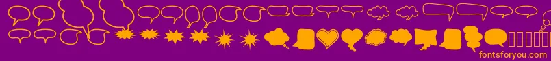 AlinSpeechBubbles2 Font – Orange Fonts on Purple Background