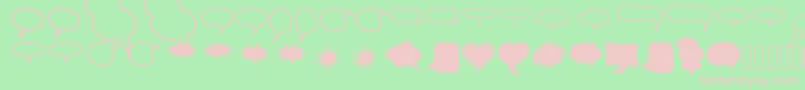 AlinSpeechBubbles2-fontti – vaaleanpunaiset fontit vihreällä taustalla