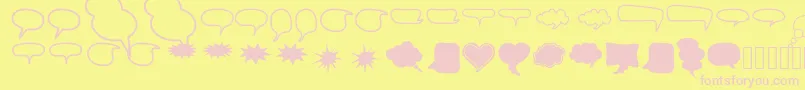 AlinSpeechBubbles2-Schriftart – Rosa Schriften auf gelbem Hintergrund