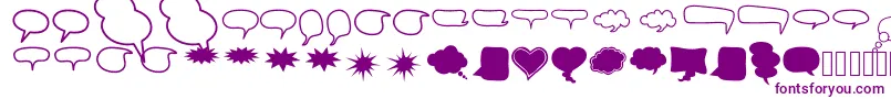 AlinSpeechBubbles2 Font – Purple Fonts on White Background