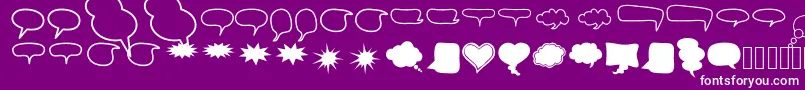 AlinSpeechBubbles2 Font – White Fonts on Purple Background