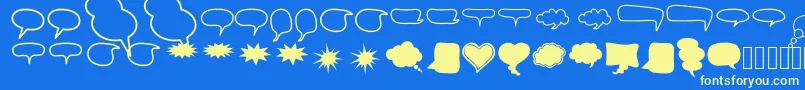 AlinSpeechBubbles2 Font – Yellow Fonts on Blue Background