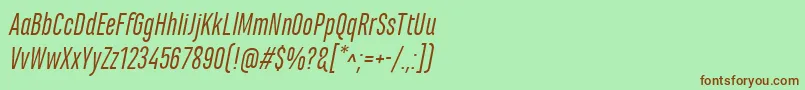 Шрифт MarianinaCnFyItalic – коричневые шрифты на зелёном фоне