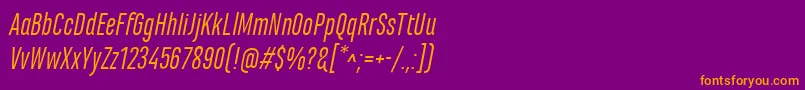 Шрифт MarianinaCnFyItalic – оранжевые шрифты на фиолетовом фоне