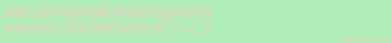 MarianinaCnFyItalic Font – Pink Fonts on Green Background