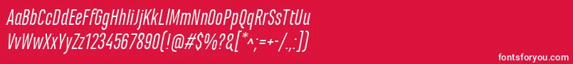 フォントMarianinaCnFyItalic – 赤い背景に白い文字