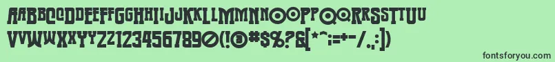 Warmongerbb Font – Black Fonts on Green Background