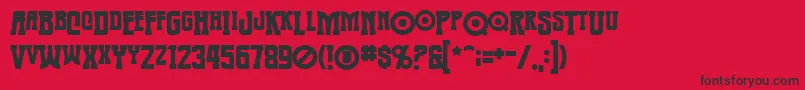 Fonte Warmongerbb – fontes pretas em um fundo vermelho