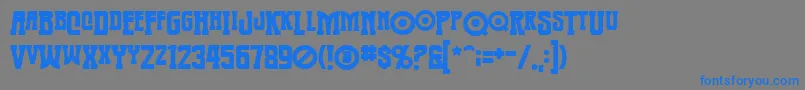 Warmongerbb Font – Blue Fonts on Gray Background