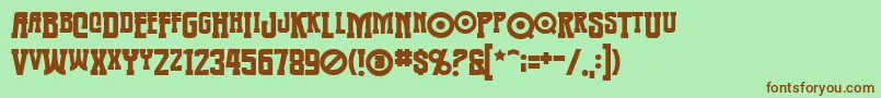 Warmongerbb Font – Brown Fonts on Green Background