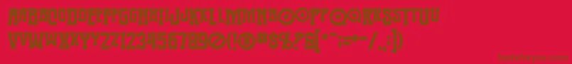Warmongerbb Font – Brown Fonts on Red Background