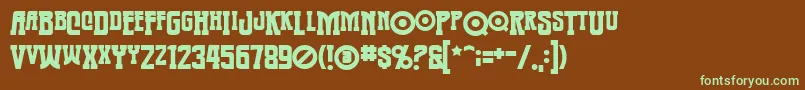 Warmongerbb Font – Green Fonts on Brown Background