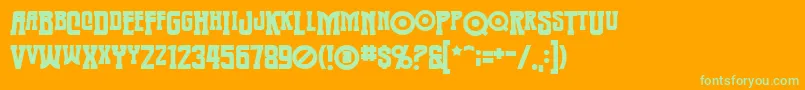 Warmongerbb Font – Green Fonts on Orange Background