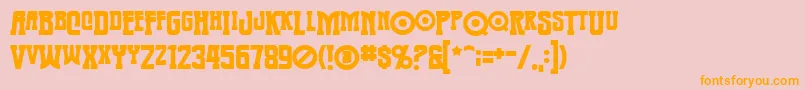 More about Warmongerbb Font Warmongerbb Font – Orange Fonts on Pink Background