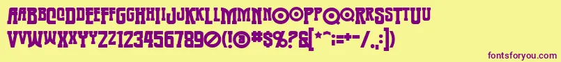 Warmongerbb Font – Purple Fonts on Yellow Background