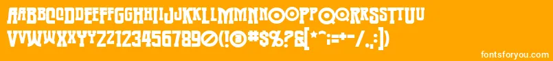 フォントWarmongerbb – オレンジの背景に白い文字