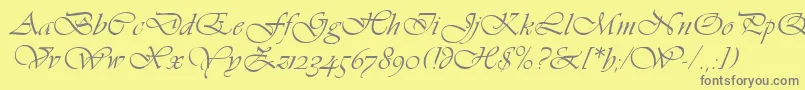 フォントVivaldiLetPlain.1.0 – 黄色の背景に灰色の文字