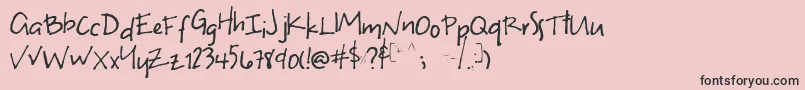 Uneven Font – Black Fonts on Pink Background