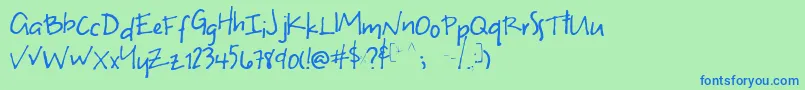 Uneven Font – Blue Fonts on Green Background