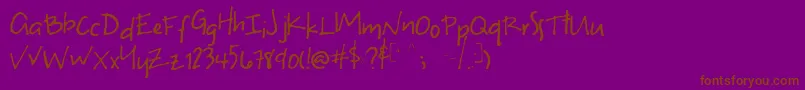 Fonte Uneven – fontes marrons em um fundo roxo