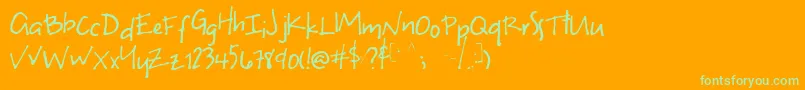 Uneven Font – Green Fonts on Orange Background