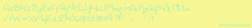 Uneven Font – Green Fonts on Yellow Background