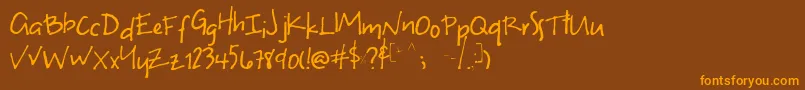Uneven Font – Orange Fonts on Brown Background
