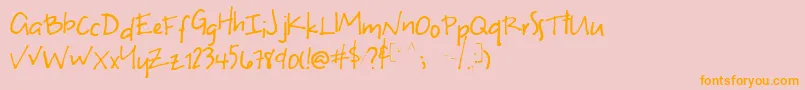 Uneven Font – Orange Fonts on Pink Background