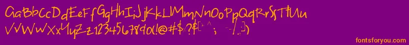 Fonte Uneven – fontes laranjas em um fundo violeta
