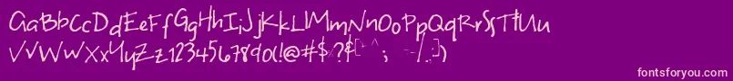 Uneven Font – Pink Fonts on Purple Background