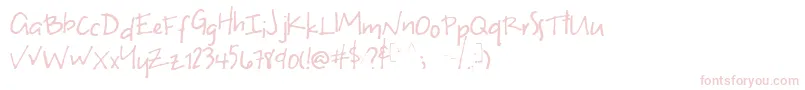 Uneven Font – Pink Fonts on White Background
