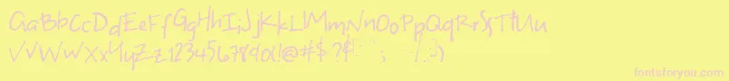 Uneven Font – Pink Fonts on Yellow Background