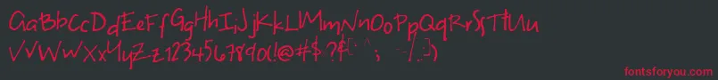 Uneven Font – Red Fonts on Black Background